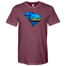 Load image into Gallery viewer, South Carolina Map Heathered Tee