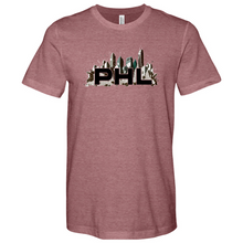 Load image into Gallery viewer, PHL Faded Skyline Heathered Tee