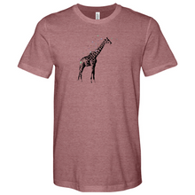 Load image into Gallery viewer, Giraffe With Butterfly Heathered Tee