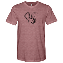 Load image into Gallery viewer, Elephant Head Side View Incorporate Decoration Heathered Tee