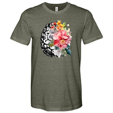 Load image into Gallery viewer, Human Brain with Flowers Heathered Tee