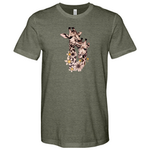 Load image into Gallery viewer, A Giraffe With Flowers on its Leg Heathered Tee
