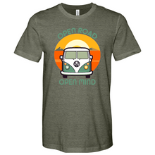 Load image into Gallery viewer, A VW Bus With The Sun in The Background Heathered Tee