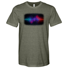 Load image into Gallery viewer, Frequency Waves Red, Blue With Bg Heathered Tee