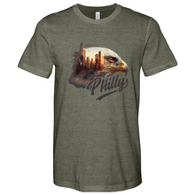 Load image into Gallery viewer, Philly Rugby Eagle Heathered Tee