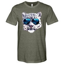 Load image into Gallery viewer, Snow Leopard Blue Sunglasses Heathered Tee