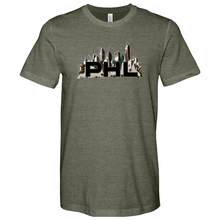 Load image into Gallery viewer, PHL Faded Skyline Heathered Tee