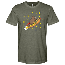 Load image into Gallery viewer, Beaver Riding a Hotdog Heathered Tee