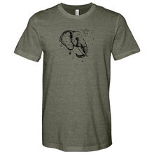 Load image into Gallery viewer, Elephant Head Side View Incorporate Decoration Heathered Tee
