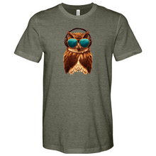 Load image into Gallery viewer, Owl With Sunglass and Headphone Heathered Tee