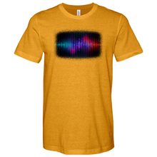 Load image into Gallery viewer, Frequency Waves Red, Blue With Bg Heathered Tee