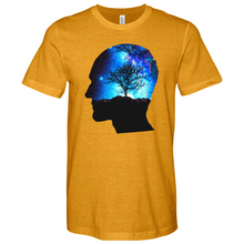 Load image into Gallery viewer, Man Head With Galaxy Tree Heathered Tee