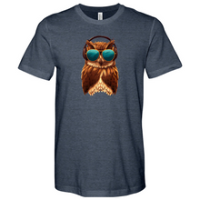 Load image into Gallery viewer, Owl With Sunglass and Headphone Heathered Tee