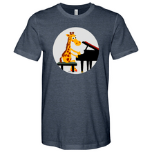 Load image into Gallery viewer, Giraffe Pianist Heathered Tee
