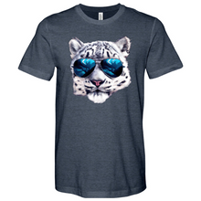 Load image into Gallery viewer, Snow Leopard Blue Sunglasses Heathered Tee