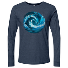 Load image into Gallery viewer, Swirl Wave Blue White Long Sleeve