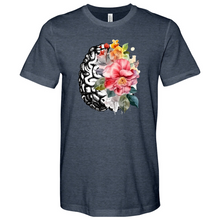Load image into Gallery viewer, Human Brain with Flowers Heathered Tee