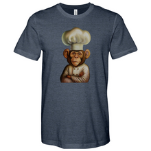 Load image into Gallery viewer, Monkey Wearing Chefs Hat Heathered Tee