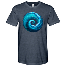Load image into Gallery viewer, Swirl Wave Blue Heathered Tee