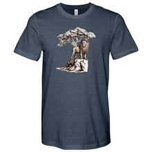 Load image into Gallery viewer, Lion Standing Under Tree Heathered Tee