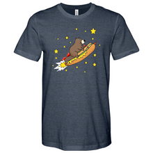 Load image into Gallery viewer, Beaver Riding a Hotdog Heathered Tee
