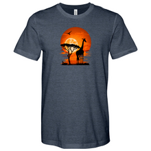 Load image into Gallery viewer, Giraffe Sunset Heathered Tee