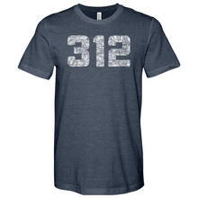 Load image into Gallery viewer, Chicago 312 Heathered Tee