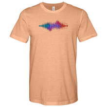 Load image into Gallery viewer, Frequency Waves Red Blue Without BG Heathered Tee