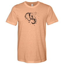 Load image into Gallery viewer, Elephant Head Side View Incorporate Decoration Heathered Tee