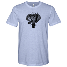Load image into Gallery viewer, An Elephant is Surrounded by Trees and Birds Heathered Tee