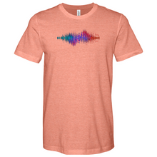 Load image into Gallery viewer, Frequency Waves Red Blue Without BG Heathered Tee