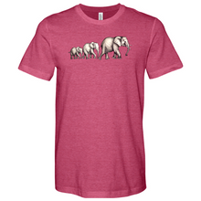 Load image into Gallery viewer, Elephant family Heathered Tee