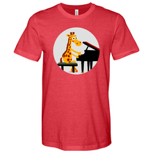 Load image into Gallery viewer, Giraffe Pianist Heathered Tee
