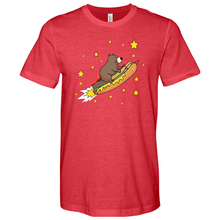 Load image into Gallery viewer, Beaver Riding a Hotdog Heathered Tee
