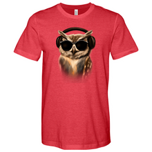 Load image into Gallery viewer, Owl in Headphones Heathered Tee