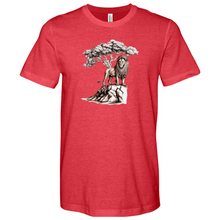 Load image into Gallery viewer, Lion Standing Under Tree Heathered Tee