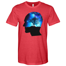 Load image into Gallery viewer, Man Head With Galaxy Tree Heathered Tee