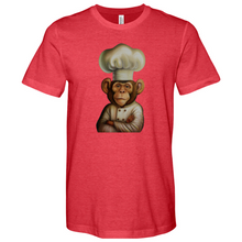 Load image into Gallery viewer, Monkey Wearing Chefs Hat Heathered Tee