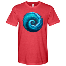 Load image into Gallery viewer, Swirl Wave Blue Heathered Tee