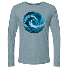 Load image into Gallery viewer, Swirl Wave Blue White Long Sleeve