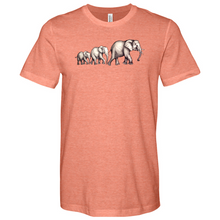 Load image into Gallery viewer, Elephant family Heathered Tee