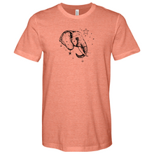 Load image into Gallery viewer, Elephant Head Side View Incorporate Decoration Heathered Tee