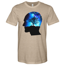 Load image into Gallery viewer, Man Head With Galaxy Tree Heathered Tee