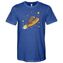 Load image into Gallery viewer, Beaver Riding a Hotdog Heathered Tee