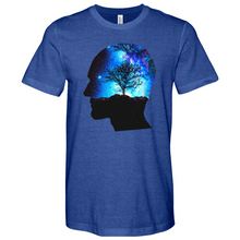 Load image into Gallery viewer, Man Head With Galaxy Tree Heathered Tee