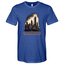 Load image into Gallery viewer, Chicago City Skyline Heathered Tee
