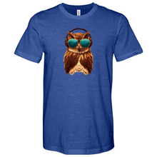 Load image into Gallery viewer, Owl With Sunglass and Headphone Heathered Tee