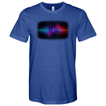 Load image into Gallery viewer, Frequency Waves Red, Blue With Bg Heathered Tee