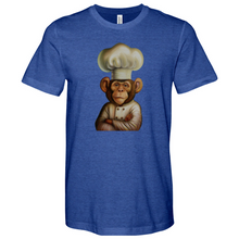 Load image into Gallery viewer, Monkey Wearing Chefs Hat Heathered Tee