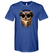 Load image into Gallery viewer, Owl in Headphones Heathered Tee